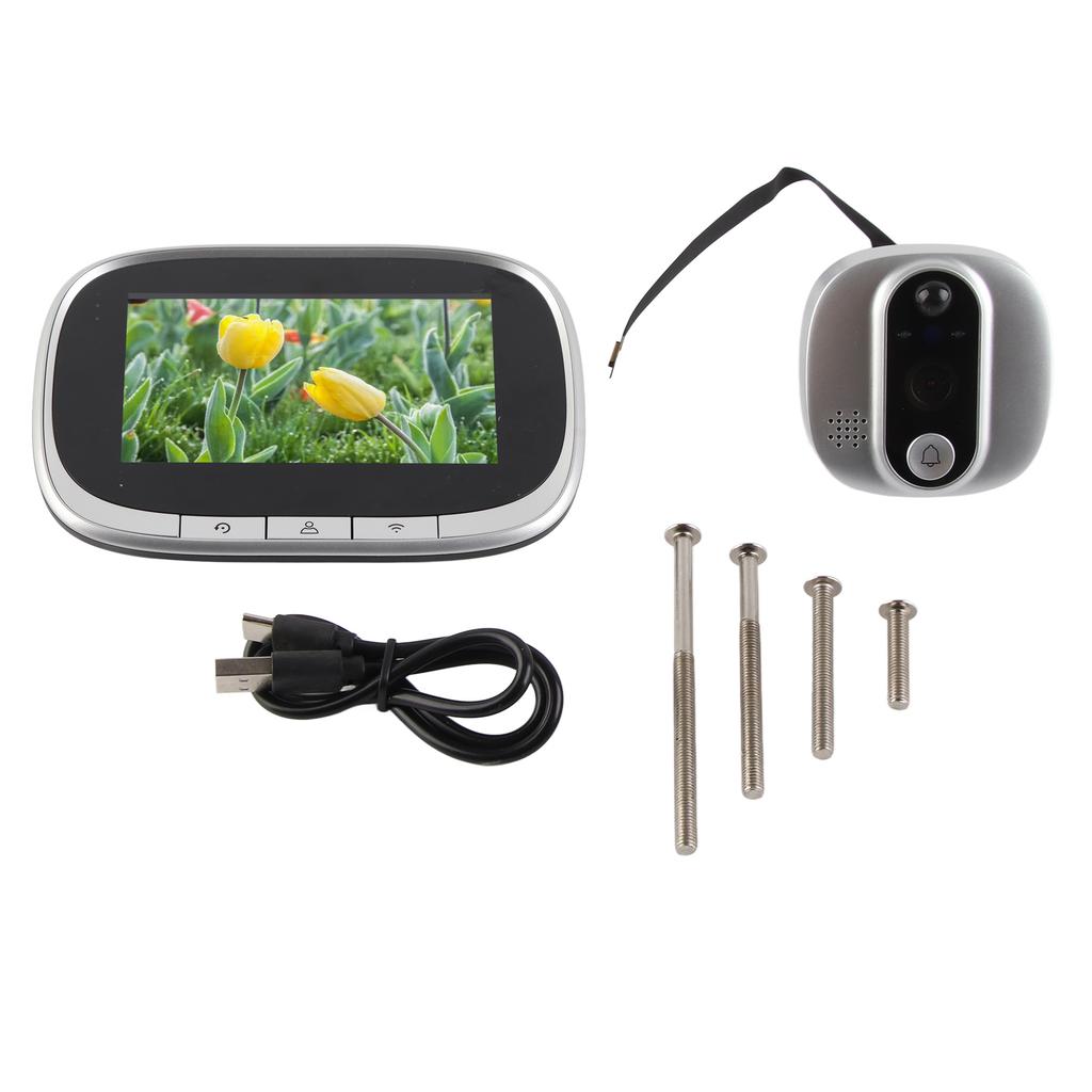 4.3in Peephole Camera WiFi Smart Video Door Viewer Motion Detection Night Vision 2 Way Audio for