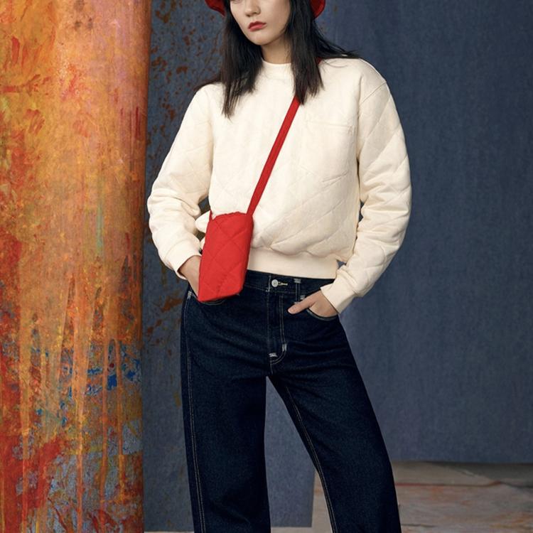 Levis Quilted Crewneck Sweatshirt Women Sweatshirts Off-White A0149-0000