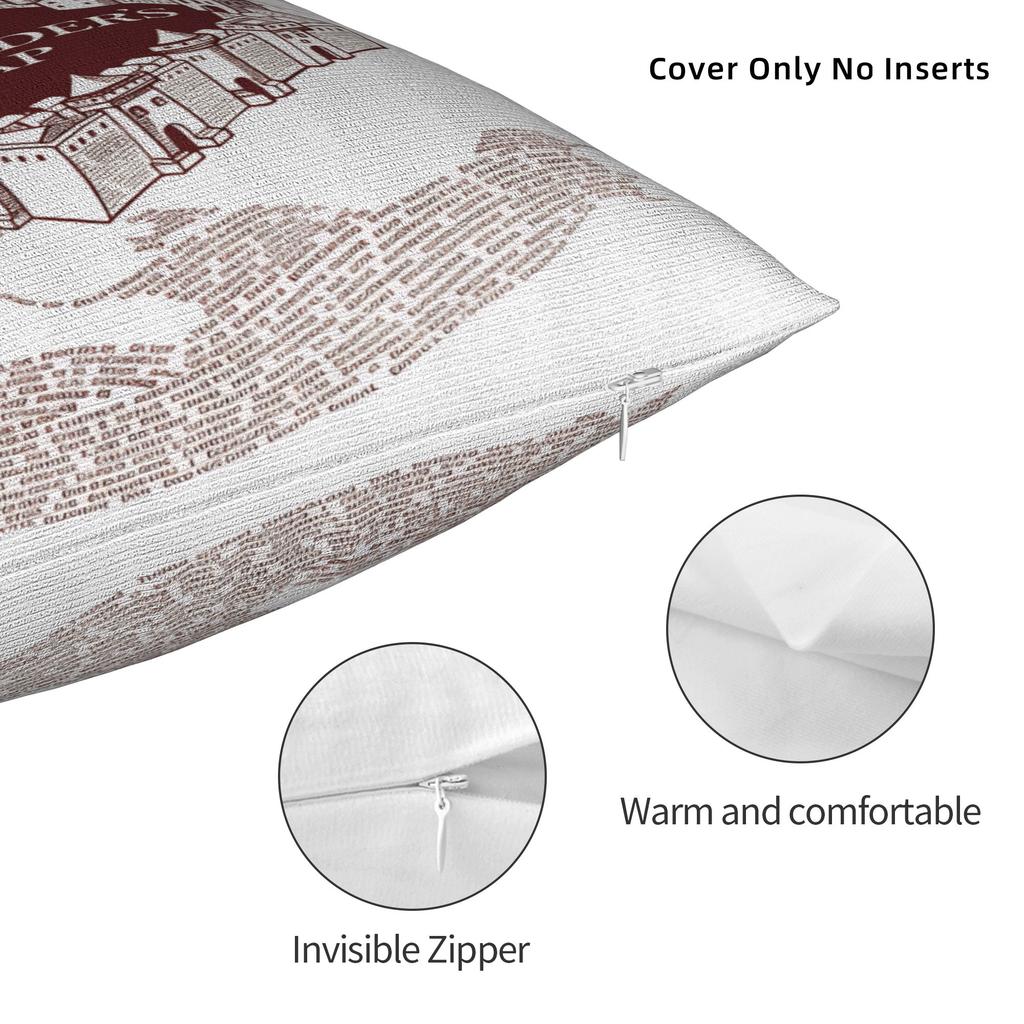 Magic Marauders Map Pillow Cover  Comfy Cushion Cover Fashion Pillow Case For Office Car Home Decor