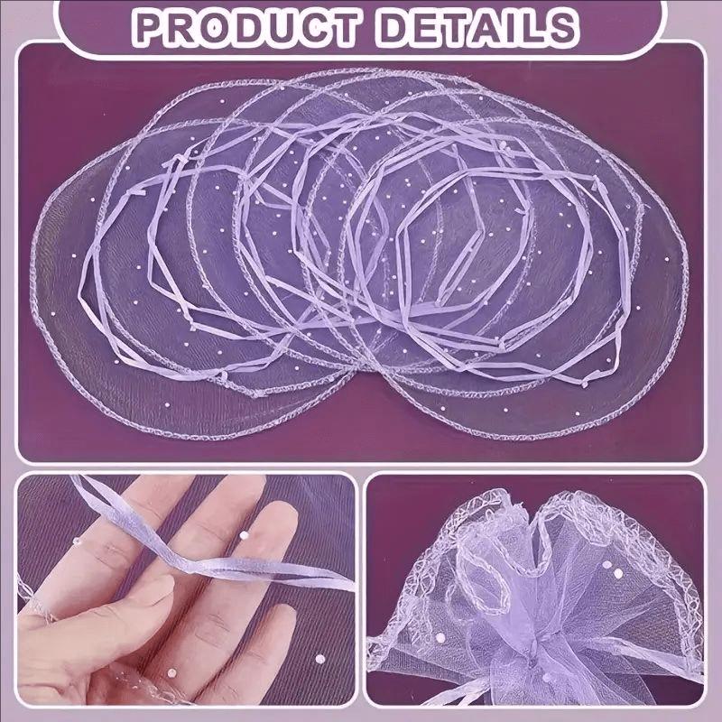 100 Pezzi 26cm Regali Sacchetto Rotondo in Organza Elemento in Garza Sacchetto Coulissato Sacchetti per Gioielli Bomboniere Matrimonio e Sacchetti per Festa di Matrimonio