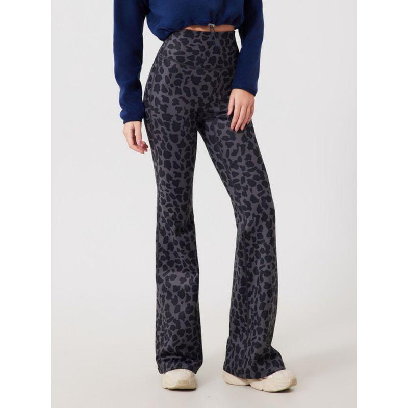 Fx3051 Color Discount Fashion Leopard Print with Velvet Heattech Micro-Pull Yoga Pants High Waist Fitness Pants Outwear Bell-Bottom Pants
