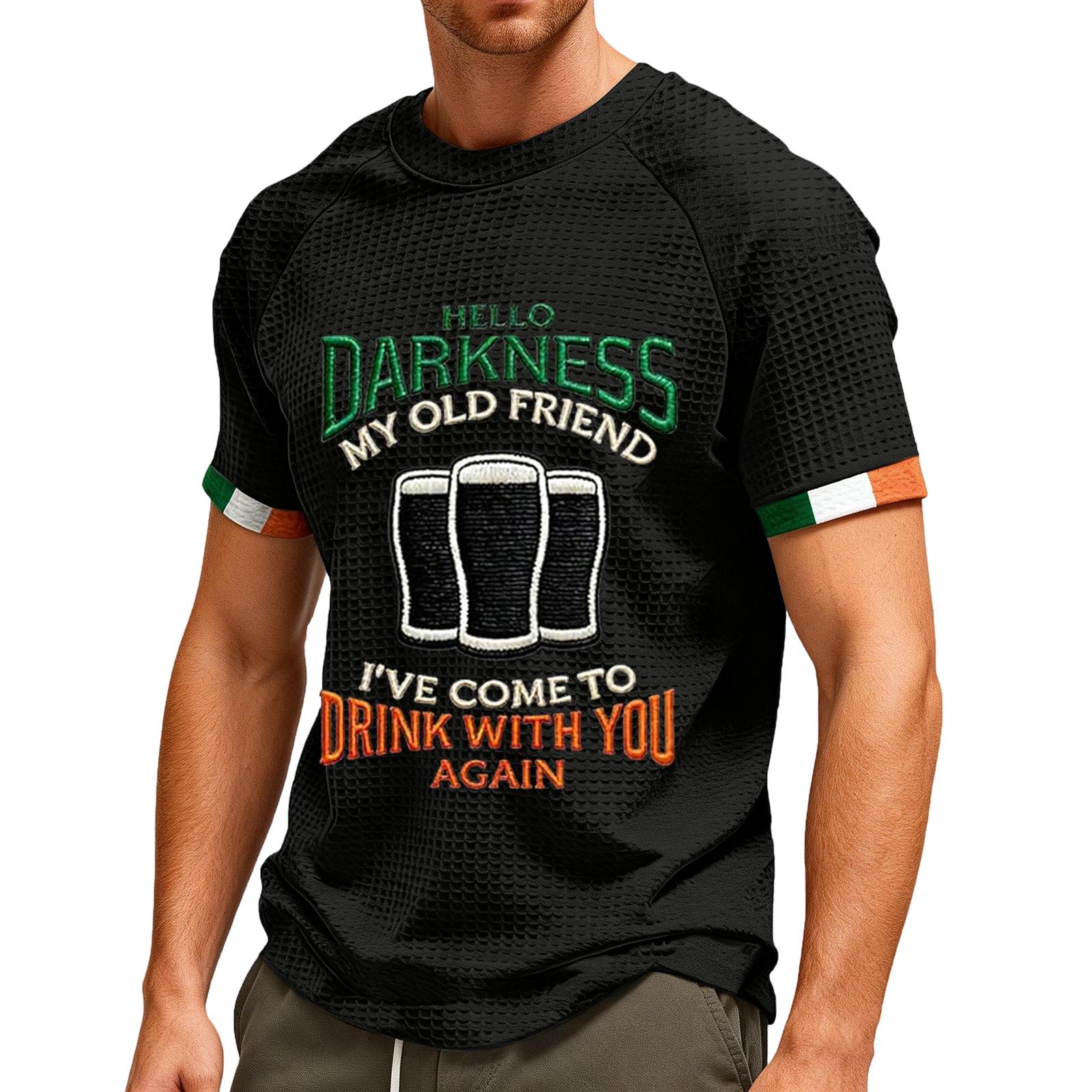 Мужская футболка  Тьма, мой старый друг  Ирландская пивная футболка Ирландия Футболка L