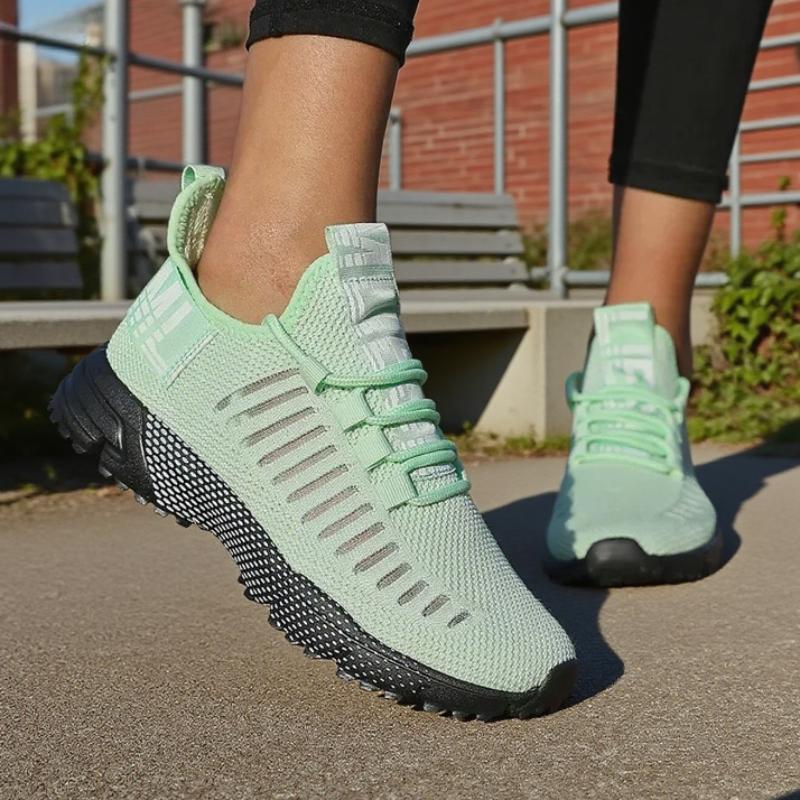 Fashionable Women's Sneakers Lightweight Breathable Fast Drying Mesh Cushioning Running Shoes Fitness Training Non Slip Shoes