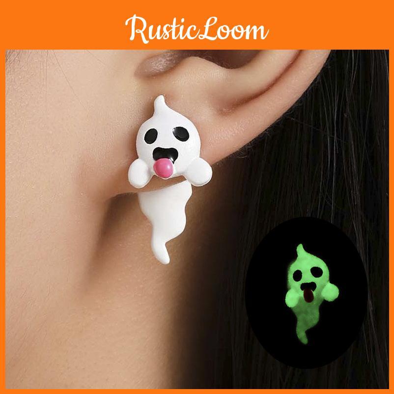 Halloween Ghost Elegant Earrings Striking Glow In The Dark Charming Alloy Ear Studs Women For