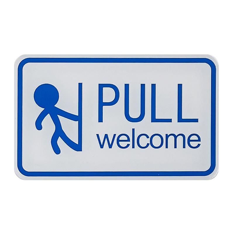 Acrylic Push-pull Logo Doorplate Glass Door Left And Right Mobile Door Hotel Sign 75x120mm
