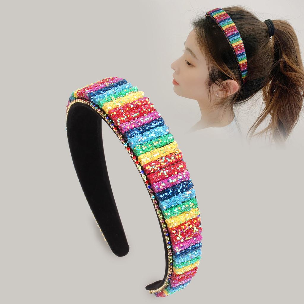 Handcrafted Water Diamond Fashion Headband With Floral Pattern For Girls And Teens