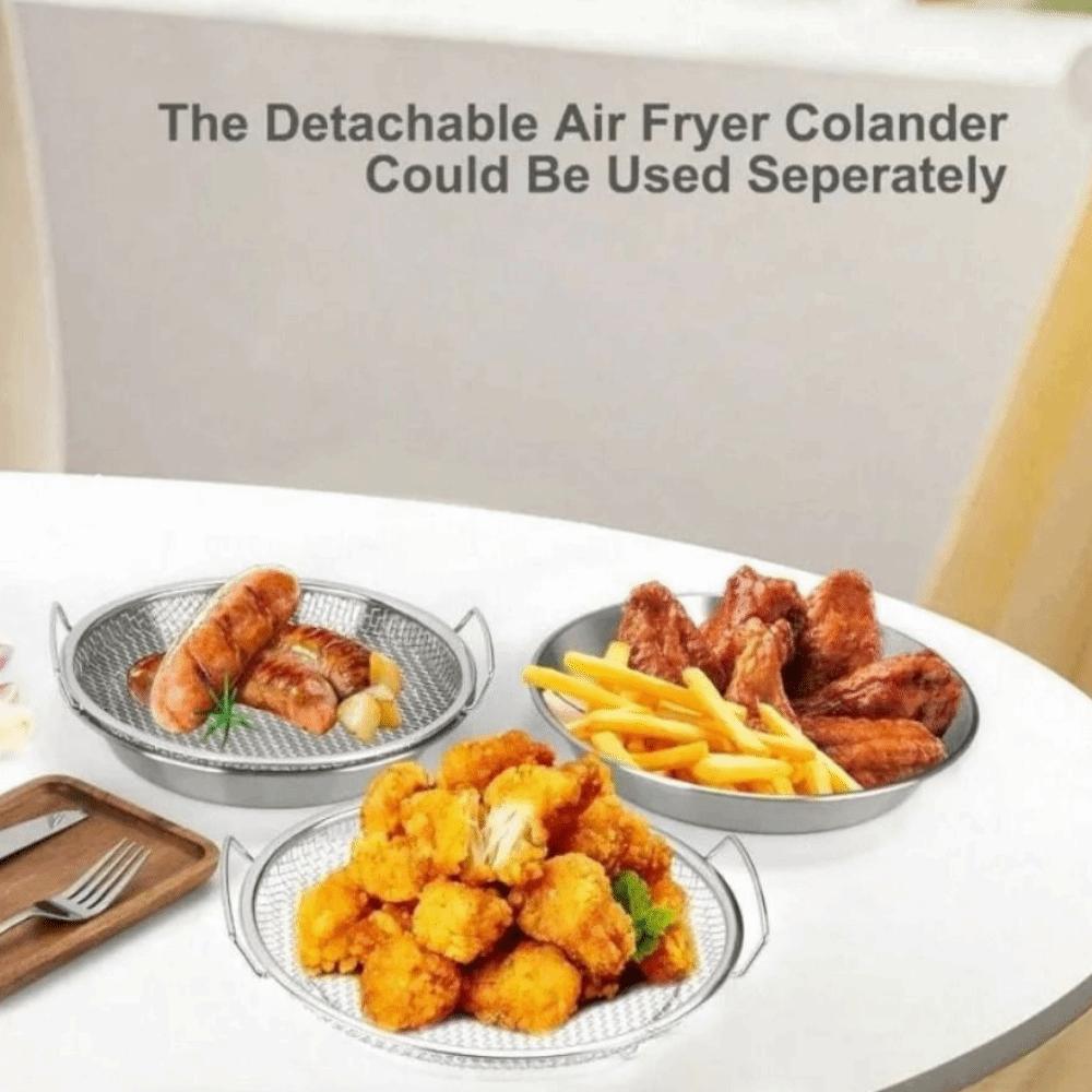 18-26cm Síťovaný odkapávací koš Nerezový Stojan na odkapávání smažených potravin Domácnost