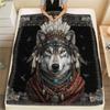 1PC Adorned Wild Sovereign Print FlAannel Blanket, High quality Comfortable for All Seasons, Home Decor, Warmth and Comfort