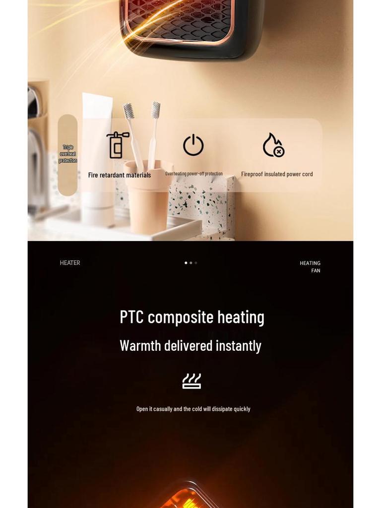 Compact Desktop Electric Fan Heater - Quick Heating, Energy Efficient