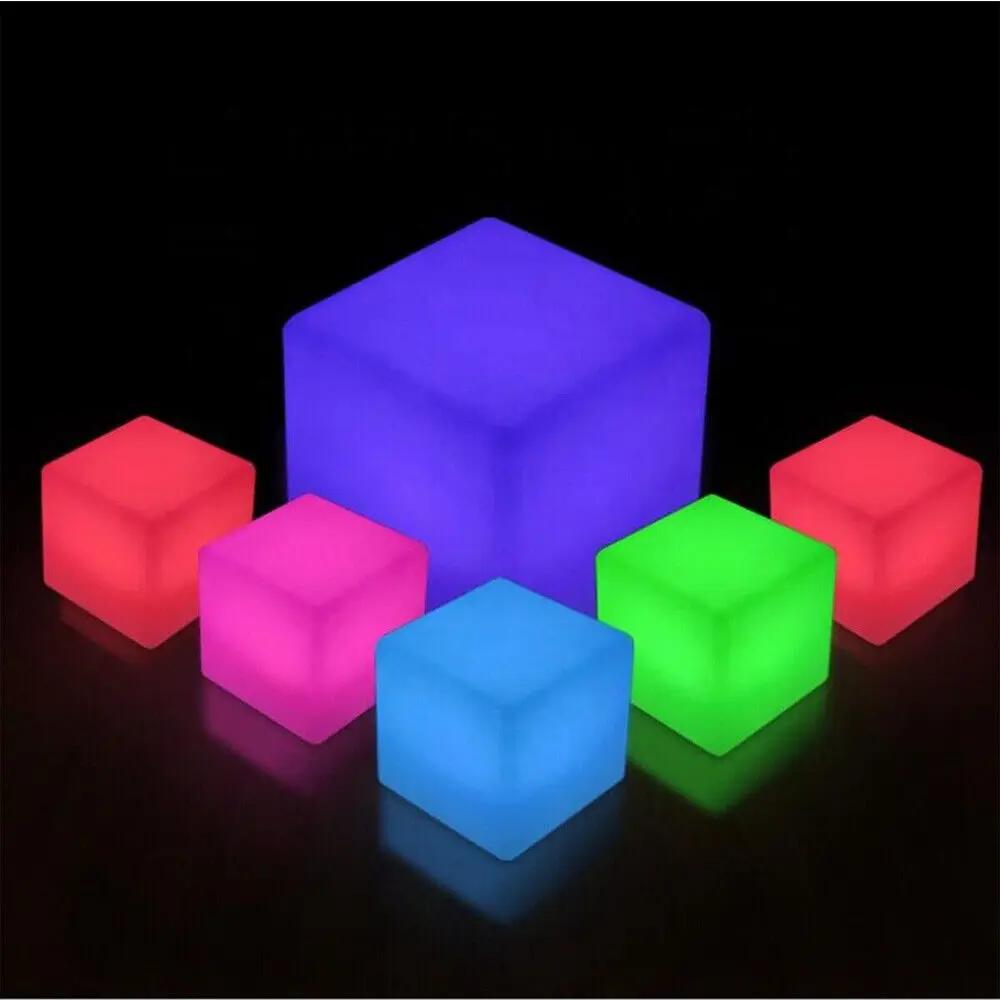 Светодиодный куб-табурет RGB 12 дюймов – Стул с дистанционным управлением и подзарядкой, 16 цветов United States