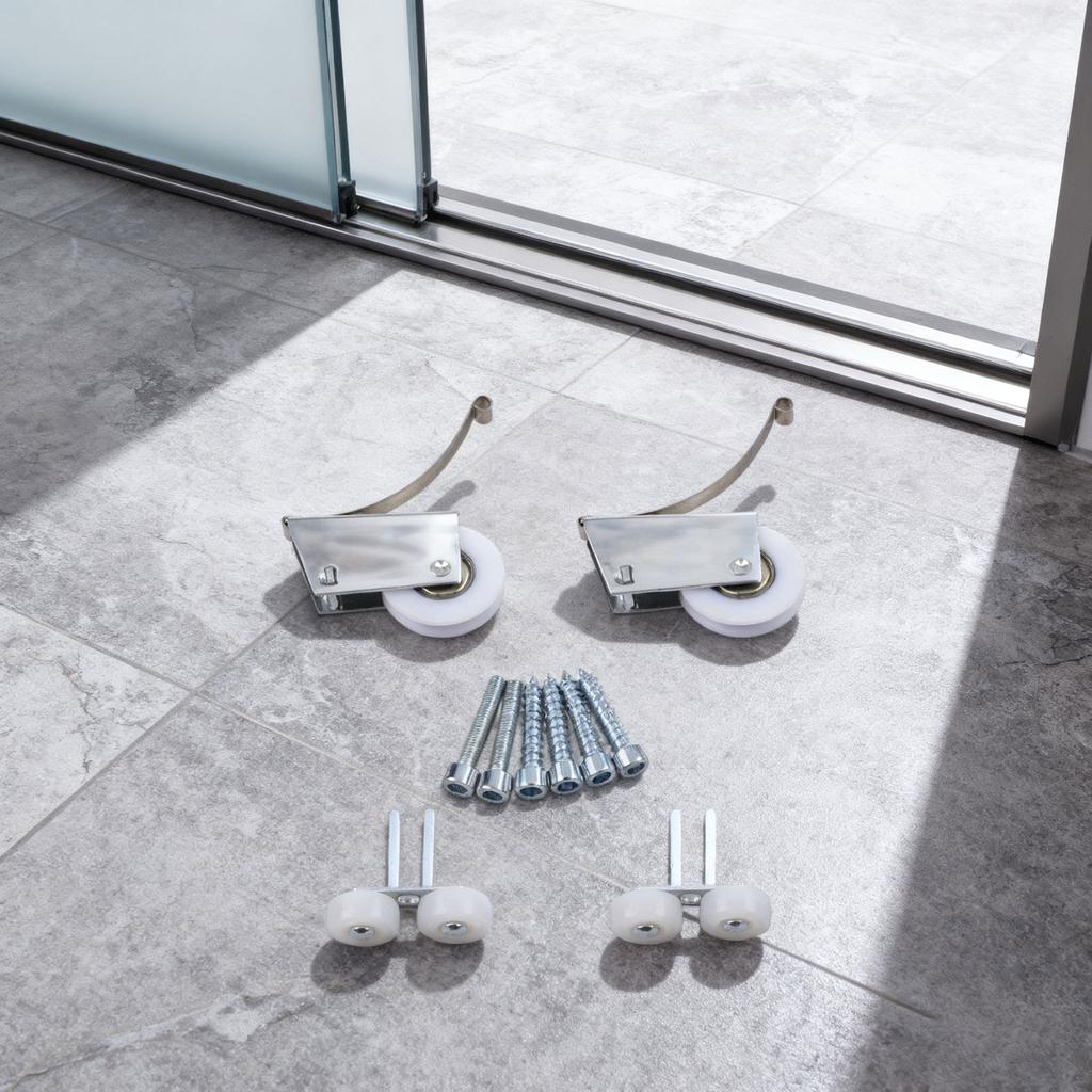 Comfortable Use Sliding Door Fittings Electroplating Treatment Enhanced Performance Silent Sliding Door Pulley