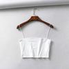 2025 Summer Women's Crop Top Sexy Elastic Cotton Camis Sleeveless Short Tank Top Bar