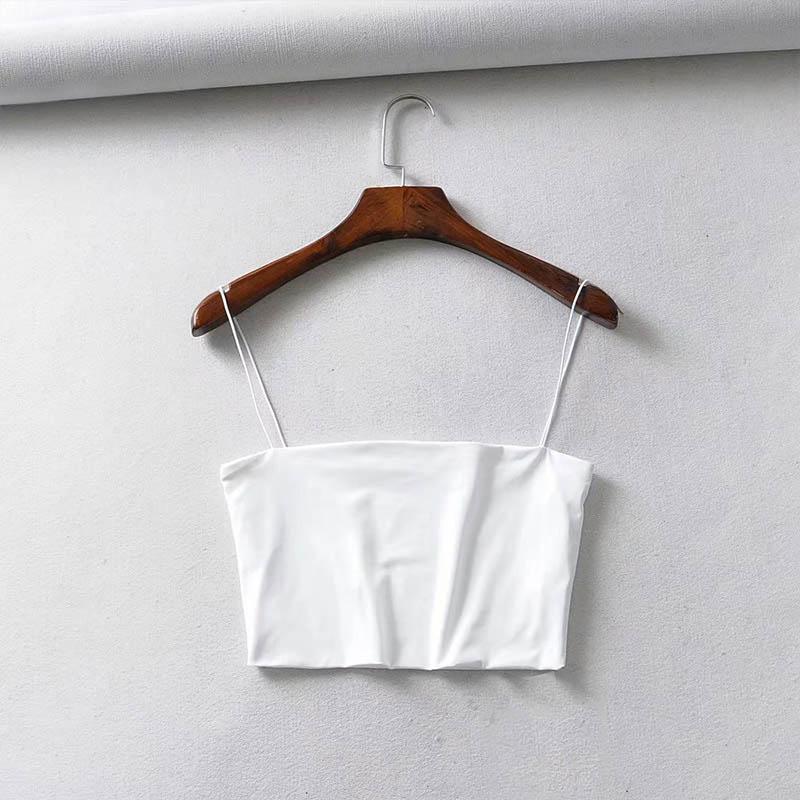 2025 Summer Women's Crop Top Sexy Elastic Cotton Camis Sleeveless Short Tank Top Bar