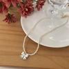 New Versatile Pure Desire Wind Pearl Bow Pendant Necklace Female Niche Alloy High-end Girlfriend Neck Chain