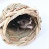 Hamster Nest Chew Toy Natural Grass Hand Woven Straw Nest Small Pet Hideout Tunnel Bed Cage Accessories