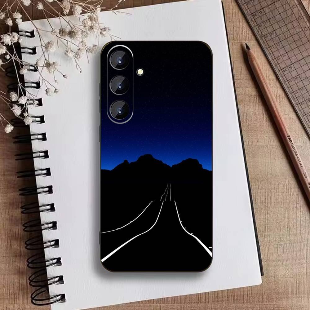 Dark Space Astrology Mountain Phone Case For Samsung Galaxy A73,A21s,A22,A31,A52,A53,A71,A41Soft Black Shell