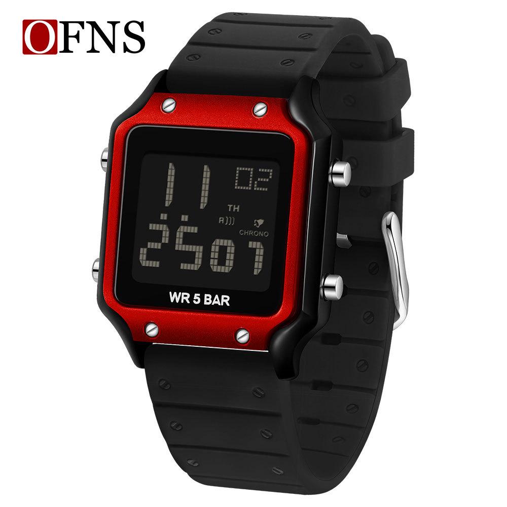 Oufanni Time Multifunctional Waterproof Sports Watch - Fashionable, Square, Electronic Design for Students