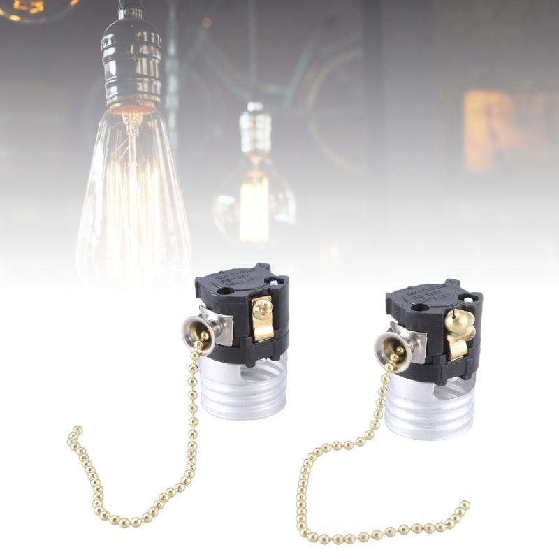 E26 Light Socket Lamp Socket Replacement with Switches Pull Chain Lamp Repair Part Suitable for Table Lamp Floor Lamp