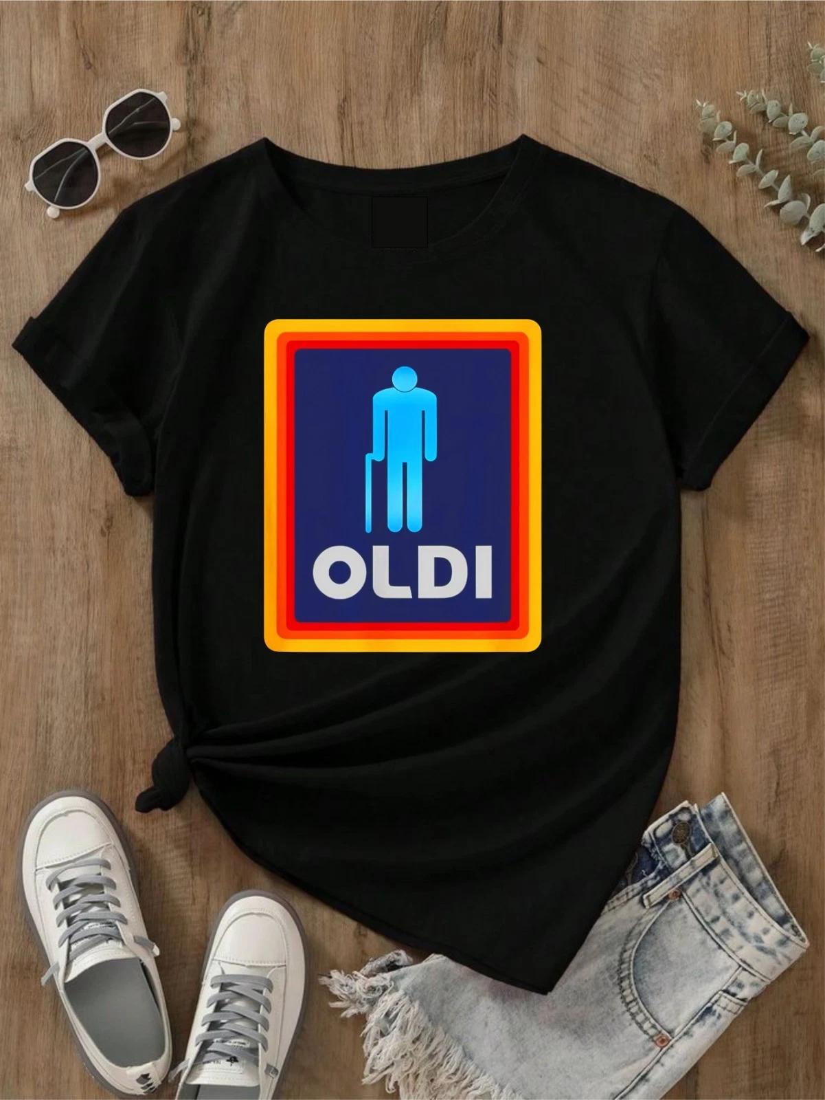 Oldi T- Shirt, Funny Aldi Parody Logo Novelty Gift Retirement 60th Birthday Tee 3XL