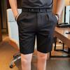 Men's Slim Fit Ice Silk Suit Shorts - Summer Casual, Straight Leg, Five-Point Style 