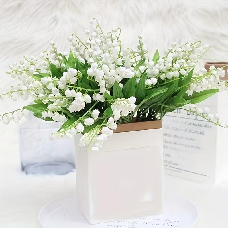 6X Artificial Faux Lily of The Valley Bouquet Outdoor Wedding Flower Decor