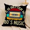 Vintage Cassette Music Tape Cushion Cover Pillowcase Ultra Soft Skin Friendly Fabric Cloud Like Comfort  Concealed Zipper