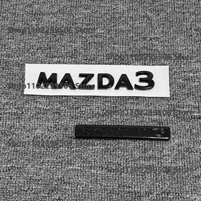 ABS Emblem for Mazda 3 2019-2025 black Logo Car Front Grille Trunk Steering Wheel Rear Tailgate Badge Decal Creative Modfication