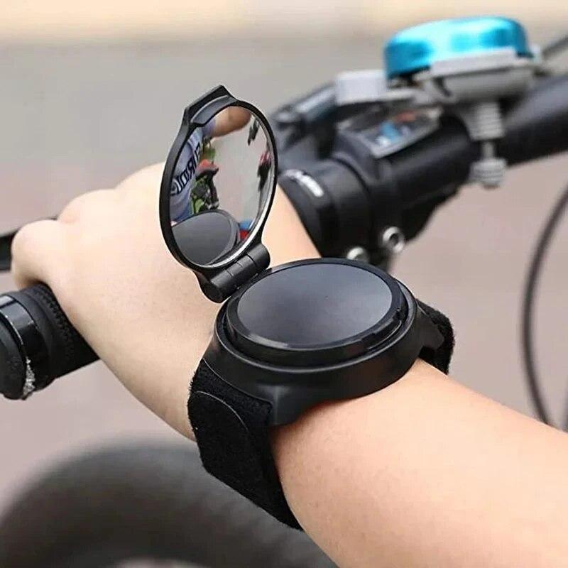 [Rotatable Bicycle Mirror] 360-Degree Rotatable Convex Lens Bicycle Mirror | Made of Acrylic Lens, ABS Shell, Equipped with Wrist and Arm Straps