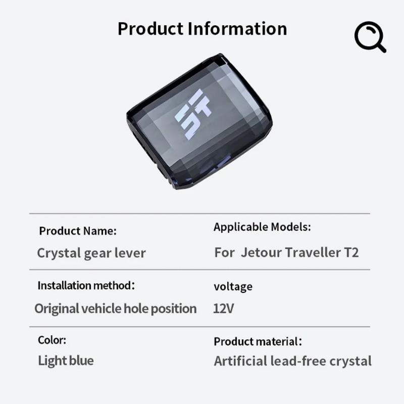For Chery Jetour Traveller T2 2023 2024 Car Crystal Handle Gear Shift Knob with LED Light Jetour T2 Accessories