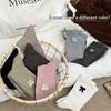 Women's Thickened Pure Cotton Mid-Calf Slouch Socks with Bow Embroidery for Autumn and Winter