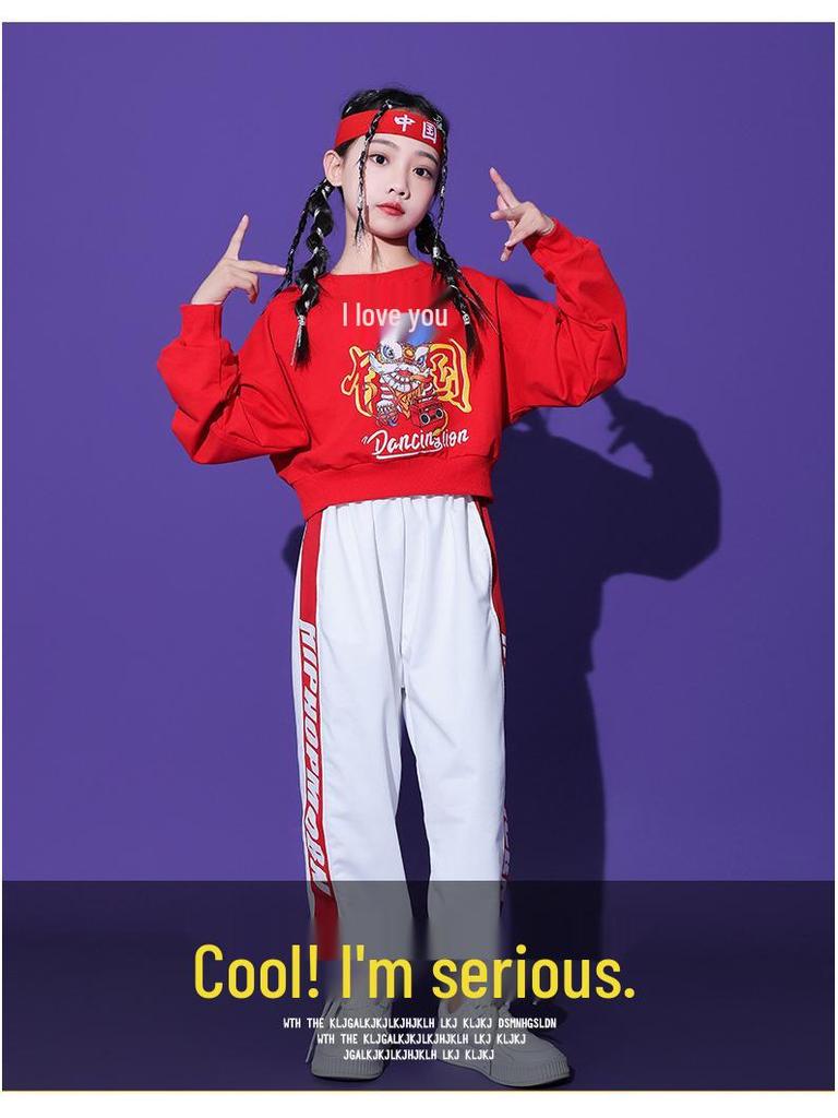 Kids' Cheerleading Costume for New Year's, Kindergarten, Primary School, Autumn Sports Day, and Opening Ceremonies