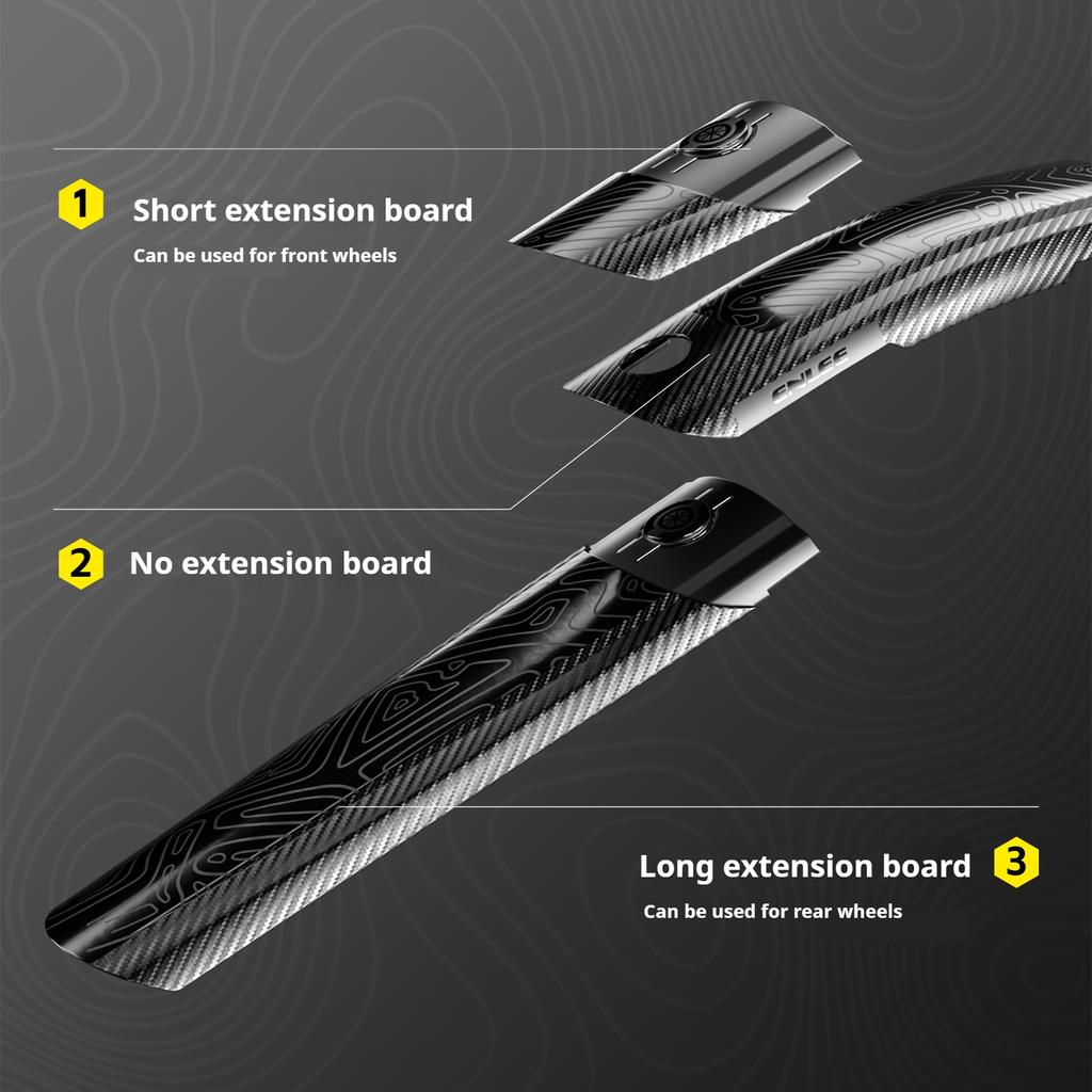 ENLEE Mountain Bike Mudguards Extended And Widened Rain Guards Carbon Fiber Texture For Front And Rear