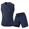 Men's Summer Ice-Cooling Sports Set: Short-Sleeved T-shirt & Sleeveless Vest with Shorts
