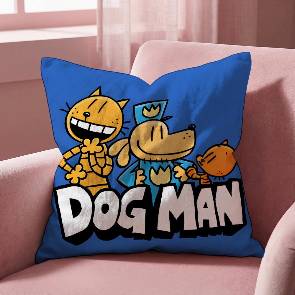 D-Dogman CARTOON Cushion Cover Multi-Scene Pillow Cover for Home & Car - Reversible, Soft & Durable for Daily Use