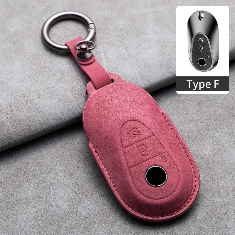 Car Key Cover for Mercedes Benz A C E S G Class GLC CLE CLA W177 W205 W213 W222 X167 AMG Leather Car Key Protective Cover