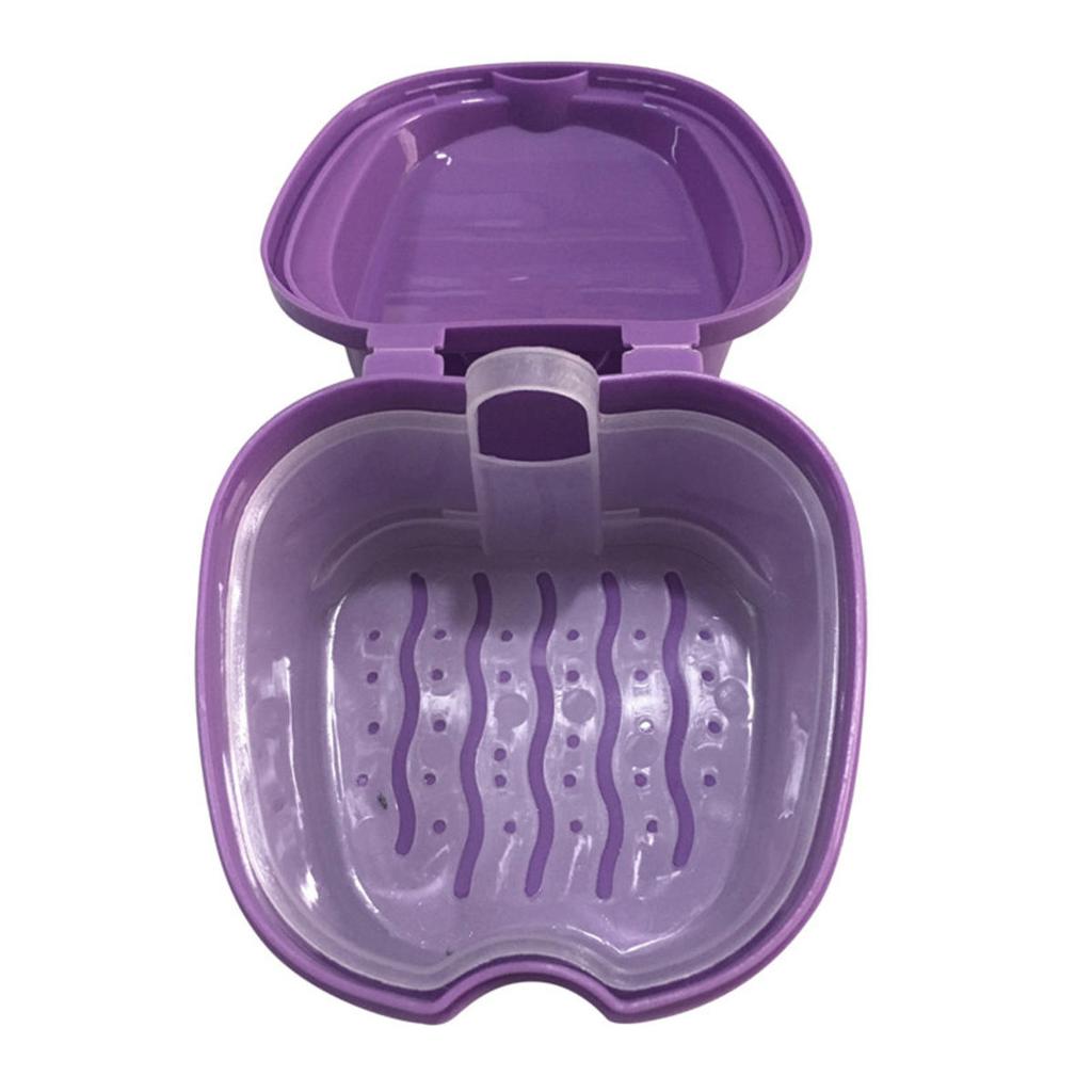1Pc Denture Bath Box Organizer Dental False Teeth Storage Box with Hanging Net Container Cleaning Teeth Cases Artificial Tooth Boxes
