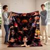 A Group of Characters In Black Cloaks, Posing Dynamically with Gestures. for All Seasons Blanket Lunch Break Throw Gift