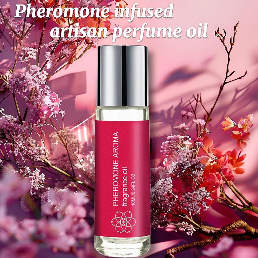 Pheromones Oil Perfumes for Women, Long Lasting Fruity Scent, Roll On Perfume Oil for Women Designed to Attract Men Portable and Fruity
