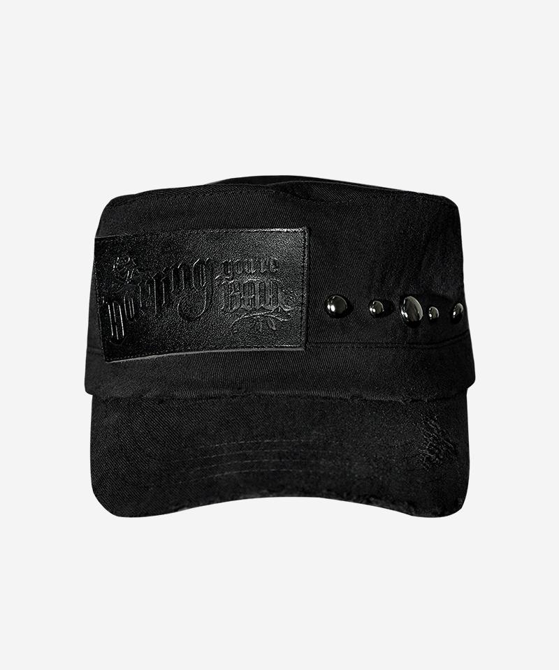 DARLING, YOU'RE BAD Label Stud Military Cap #Black