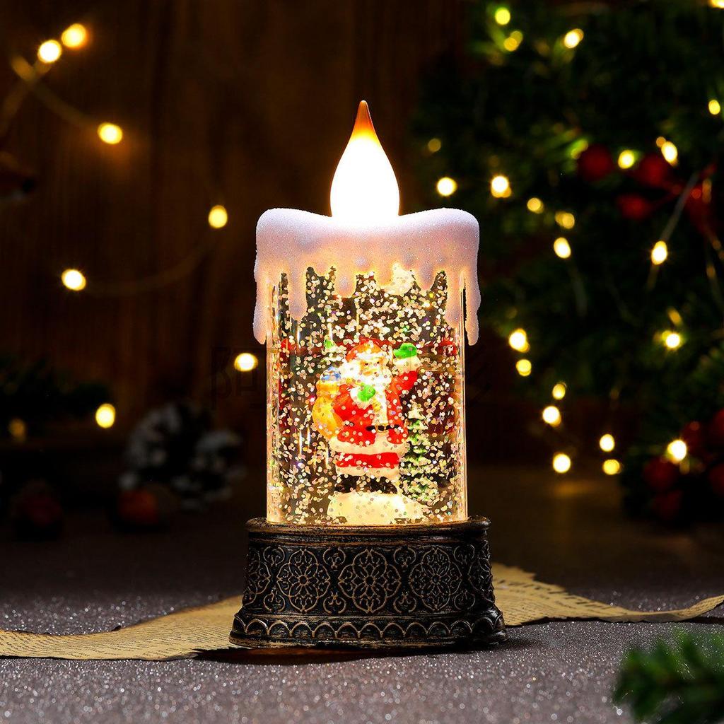 Christmas Telephone Booth Candle Lamp: Luminous Night Light Ornaments