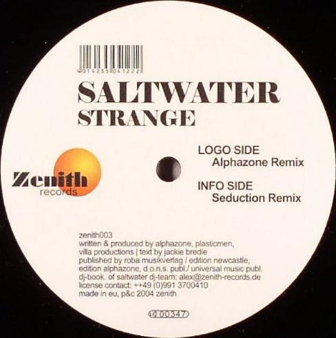 

12inch Record SALTWATER Strange ZENITH003 Zenith Records 2004 Germany Dance Electronica Used