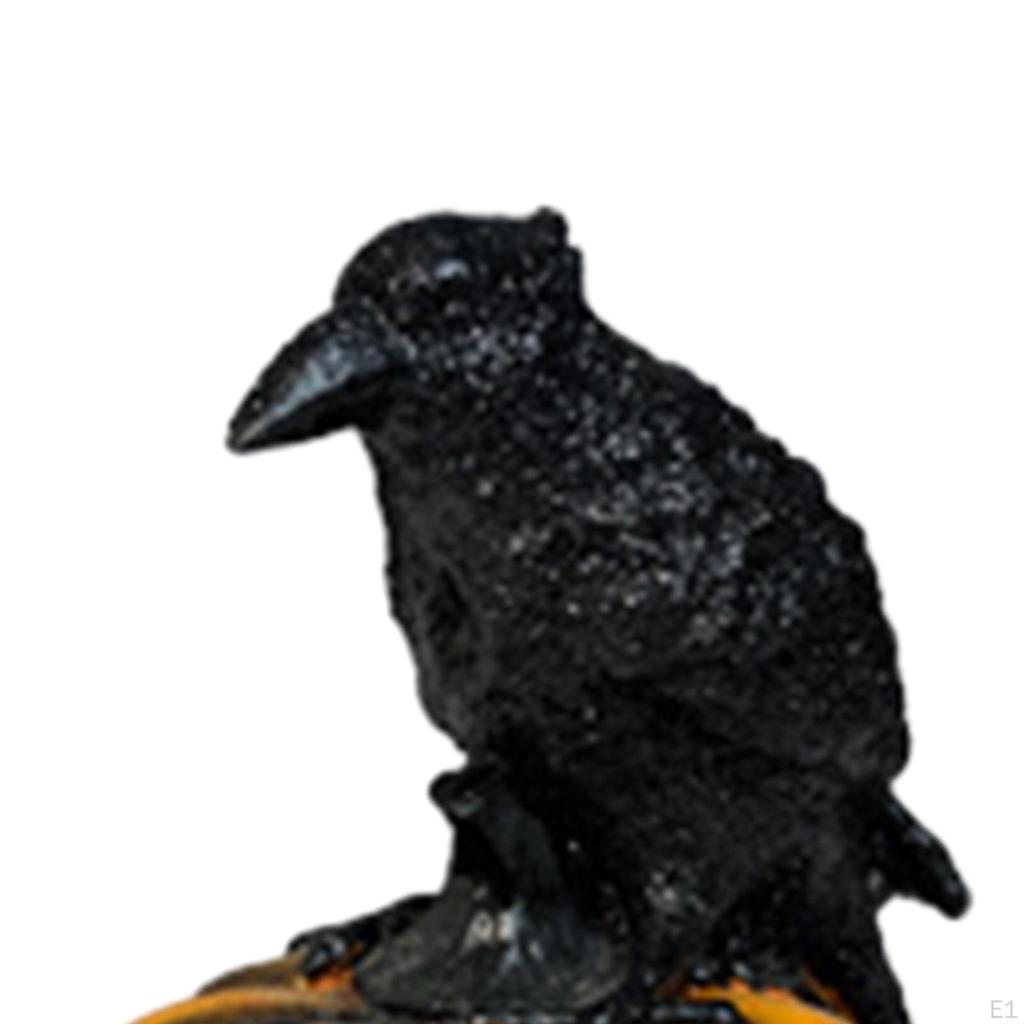 Corvo e abóbora arte decorativa ornamentos de resina, exibição de mesa de janela, ação de graças