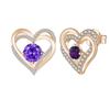 Multicolor Birthstone Ear Studs Heart Stud Earrings Birthday Gift For Women & Gi