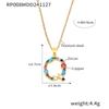 Colorful Zircon Alphabet Pendant Necklace - Hip-Hop Style