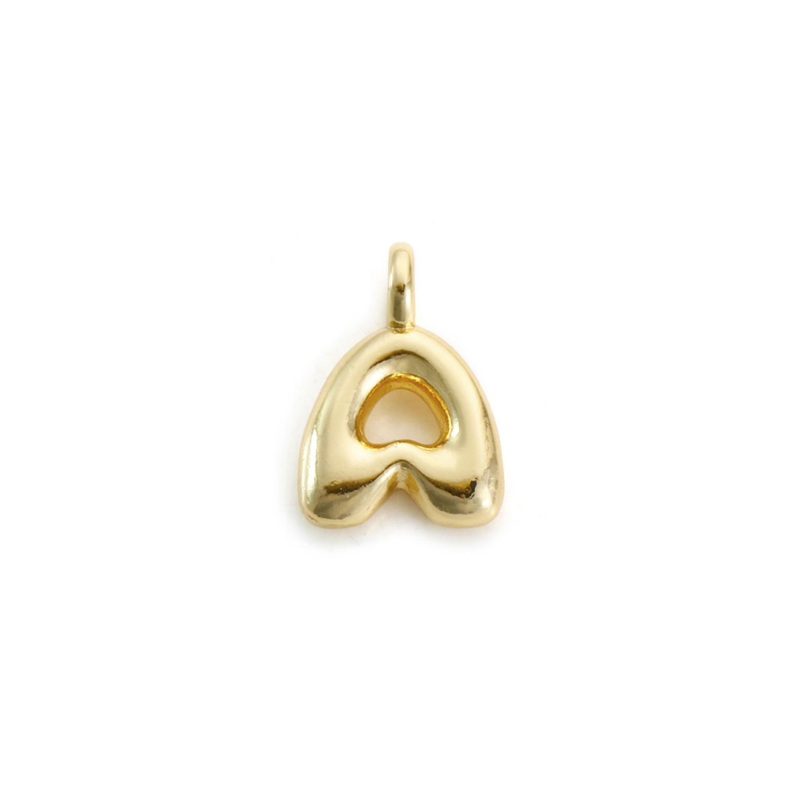 

1 Piece Brass Charms Letter Capital Alphabet Initial A-Z 18K Real Gold Plated Pendant Personalized Jewelry Making Finding