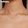 WOSTU Skutečný 925 Sterling Silver Trendy Flash korálkový řetízek Základní náhrdelník Nastavitelný náhrdelník pro ženy