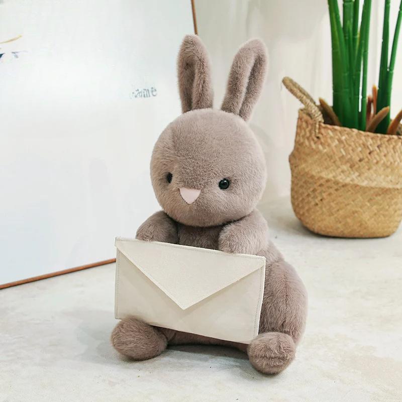 25/35/50CM Creative Envelope Rabbit Plush Doll Cute Soft Sitting Bunny Children's Room Desktop Decoration Gift for Friend