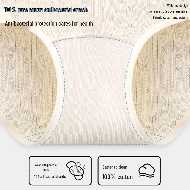 Damen Antibakterieller Modal-Baumwoll-Mittelbund-Spitzenslip