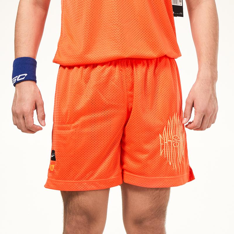 Nike KD Basketball Sports Quick-Dry Breathable Knit Shorts Men Bottoms Orange CV2394-842