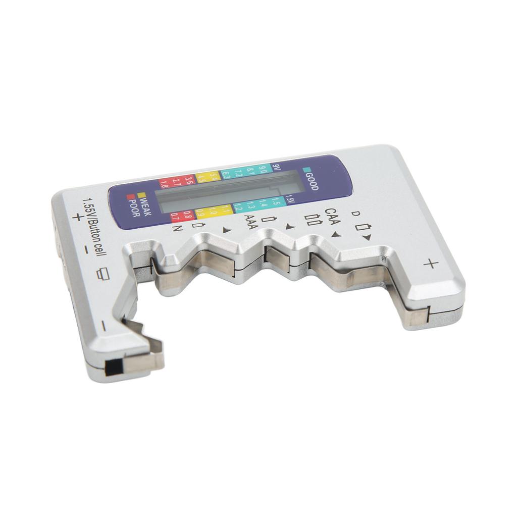 Digital Battery Capacity Gauge Tester Universal D C N AAA AA 9V 1.5V Button Cell Analyzer Silver